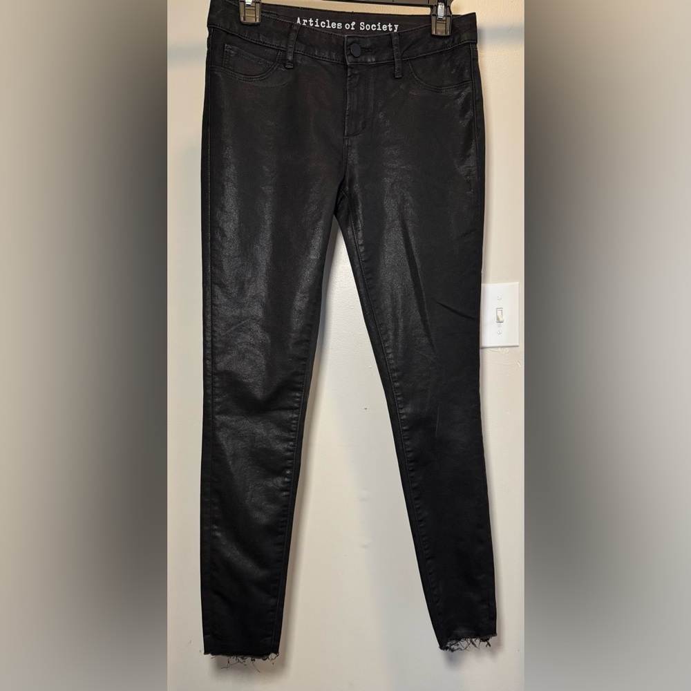 Articles Of Society Black Coated Skinny Jeans